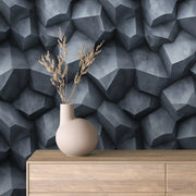 Urban Slate Geo-Structure Mural - WallCreatives