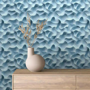 Ethereal Flow in Pale Blue - WallCreatives