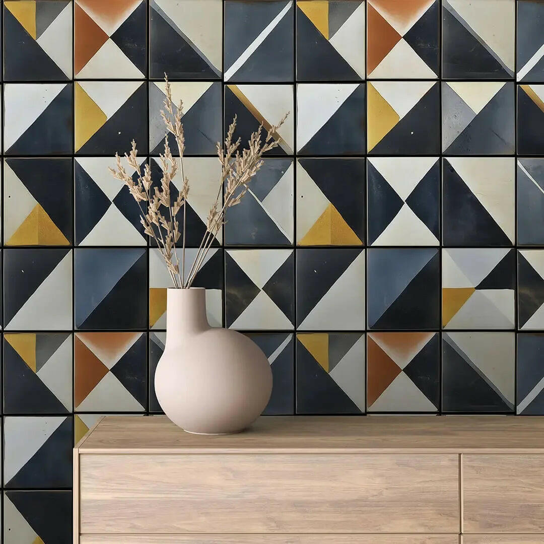 Block Mural Transform Your Space with Artisan Geometric Block Mural | WallCreatives