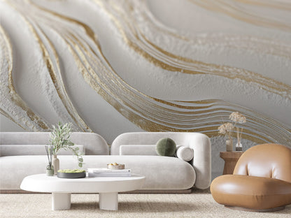 Golden River Flow Wallpaper