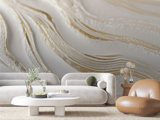 Golden River Flow Wallpaper