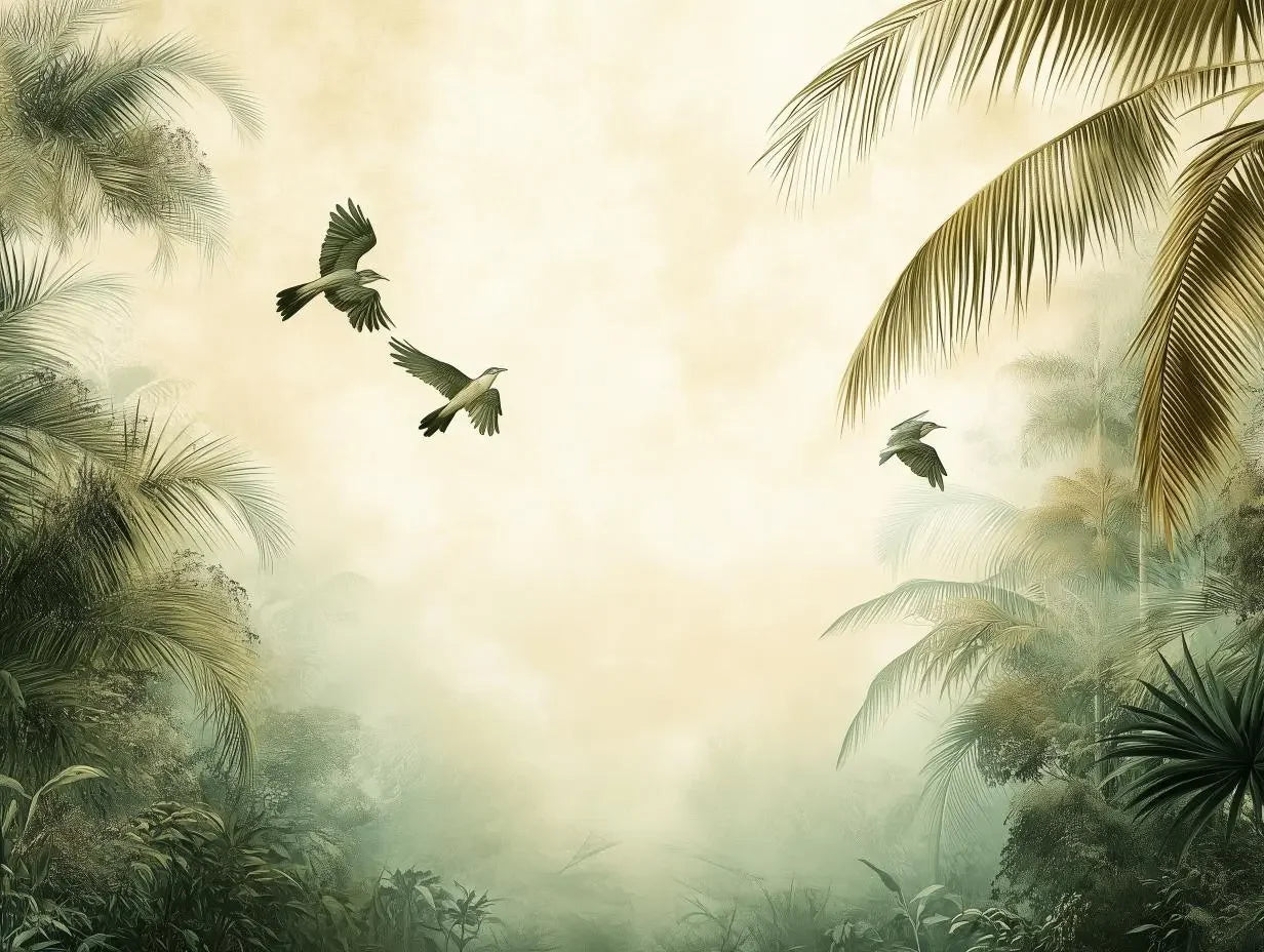 Whispering Palms Morning Haze - WallCreatives