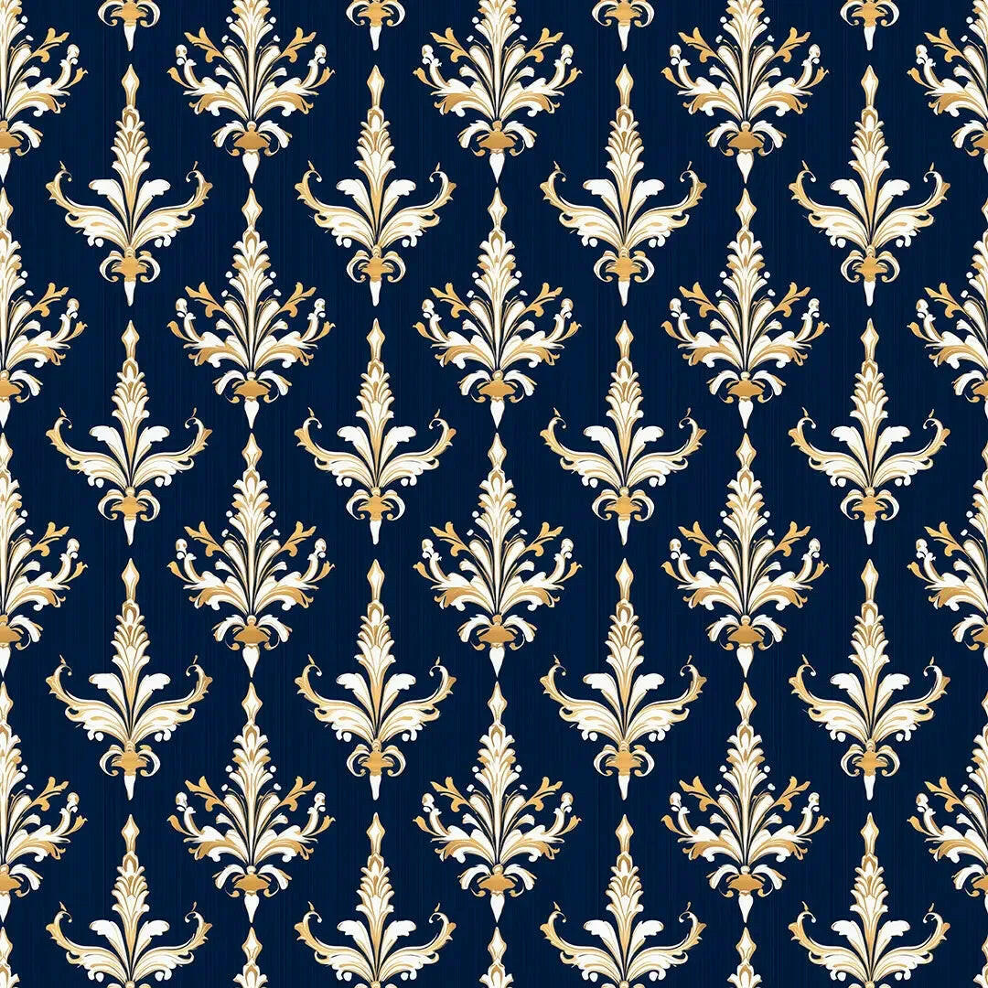 Royal Midnight Gilded Flourish - WallCreatives