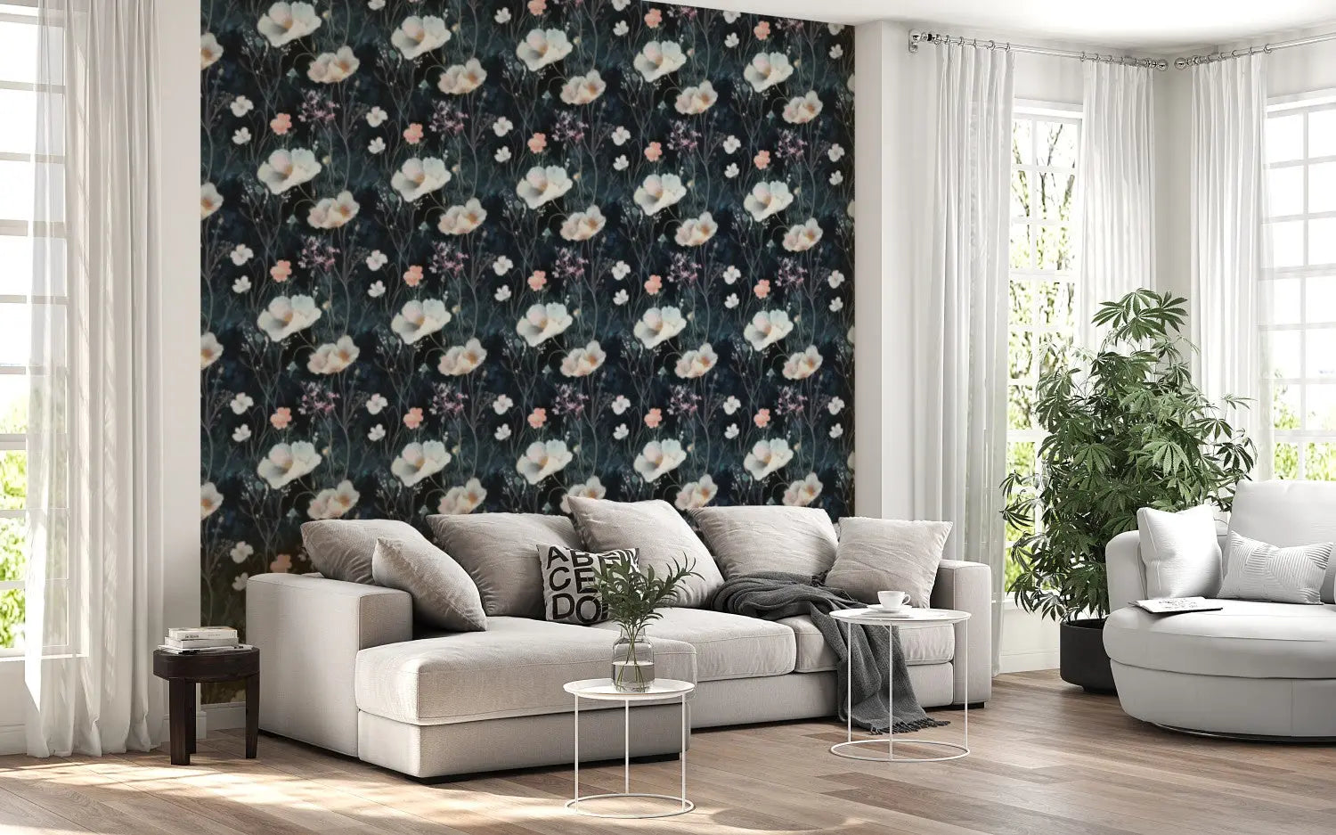 Whispering Midnight Flora WallCreatives