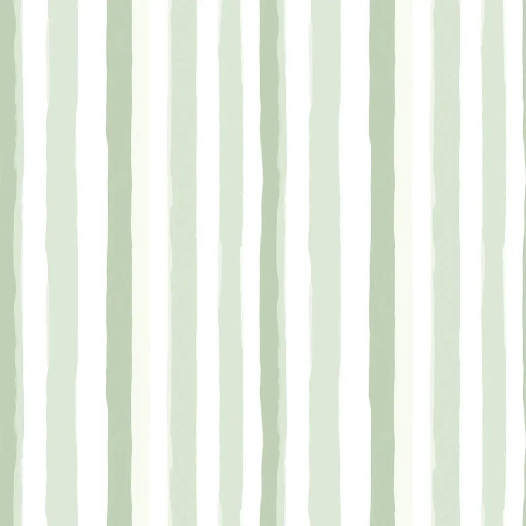 Serene Sage Brushstroke Stripes - WallCreatives