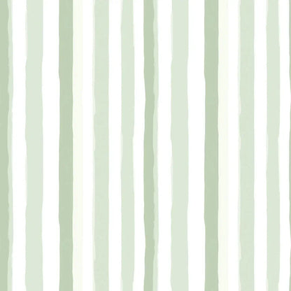 Serene Sage Brushstroke Stripes - WallCreatives