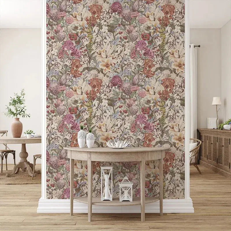 Primavera Pastel Flowers (Cream) Wallpaper Vladila