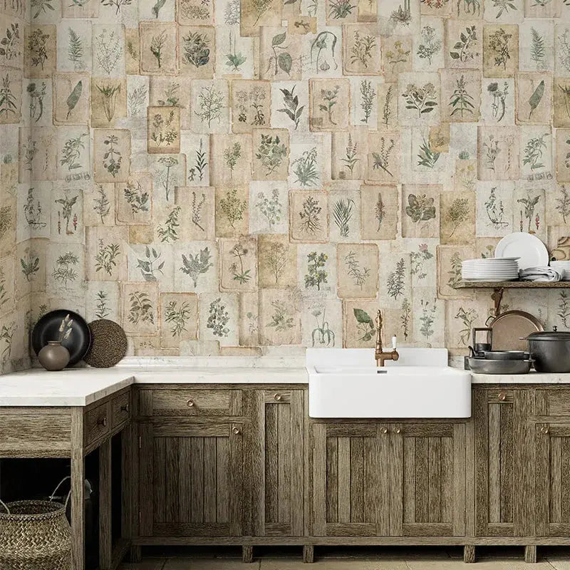 Vintage Herbarium Wallpaper Vladila