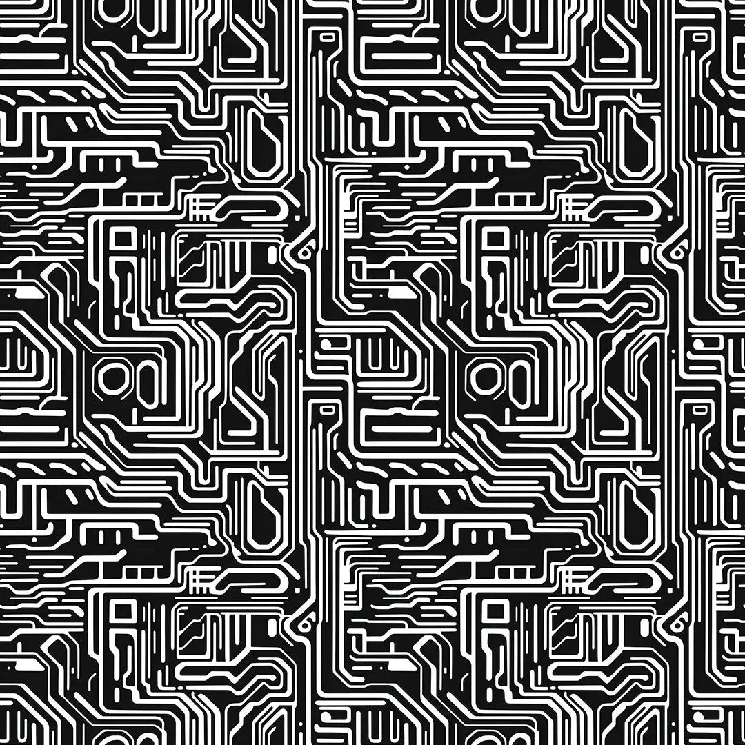 Monochrome Digital Matrix Wallpaper - WallCreatives