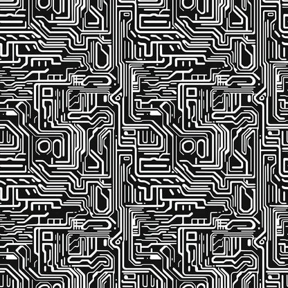 Monochrome Digital Matrix Wallpaper - WallCreatives