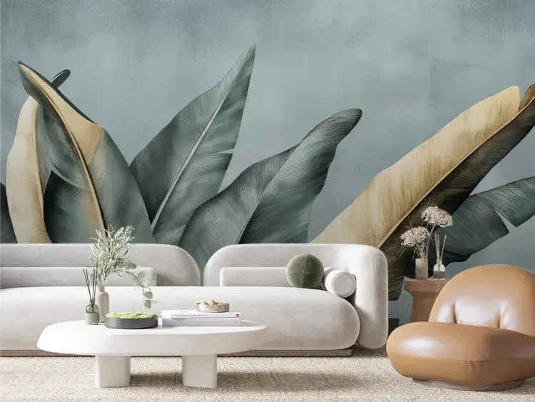 verdant gold leaf haven - wallcreatives