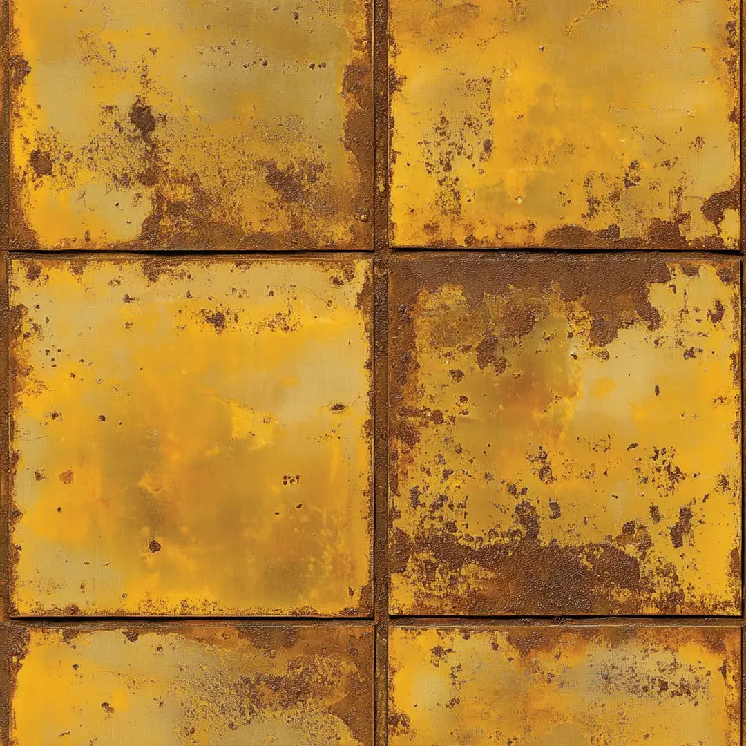Golden Rust Industrial Panels - WallCreatives