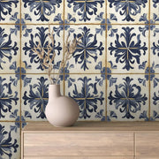 Porto Cobalt Bloom Tile - WallCreatives