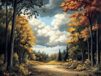 Golden Autumn Grove Mural