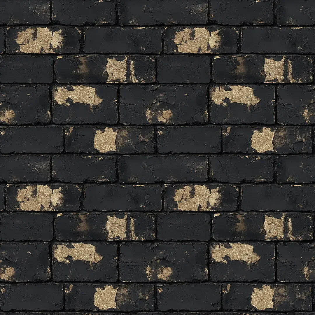 Gilded Noir Brick - WallCreatives