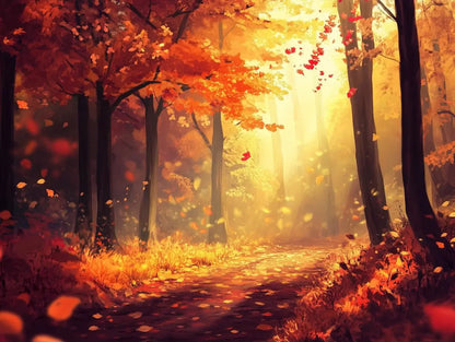 Ember Glow Forest Path - WallCreatives