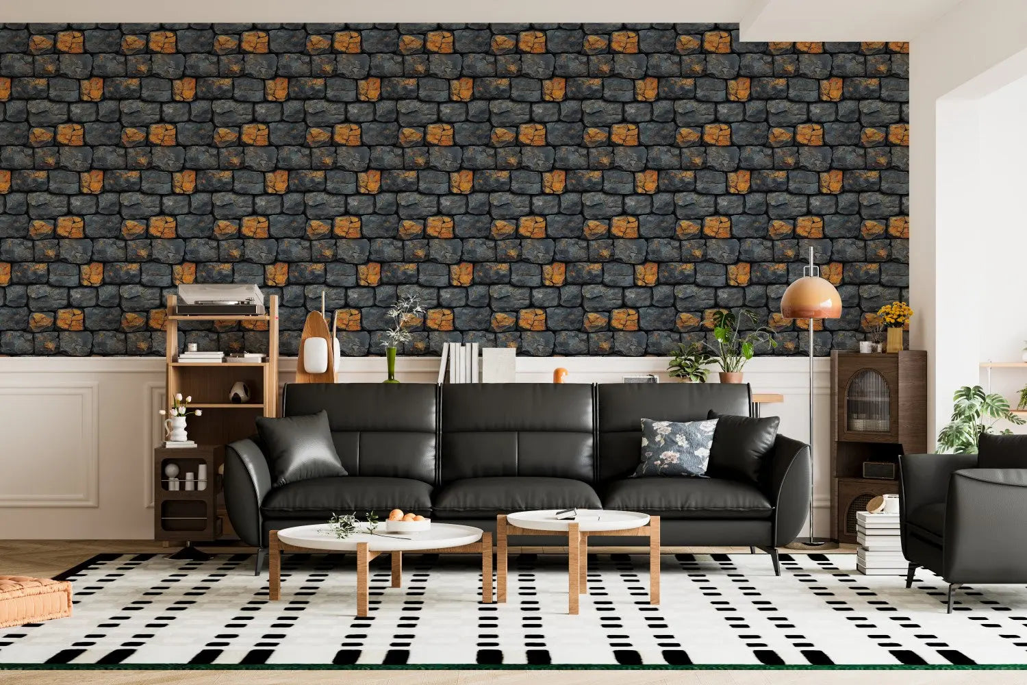 Forged Ember Stone Wall WallCreatives