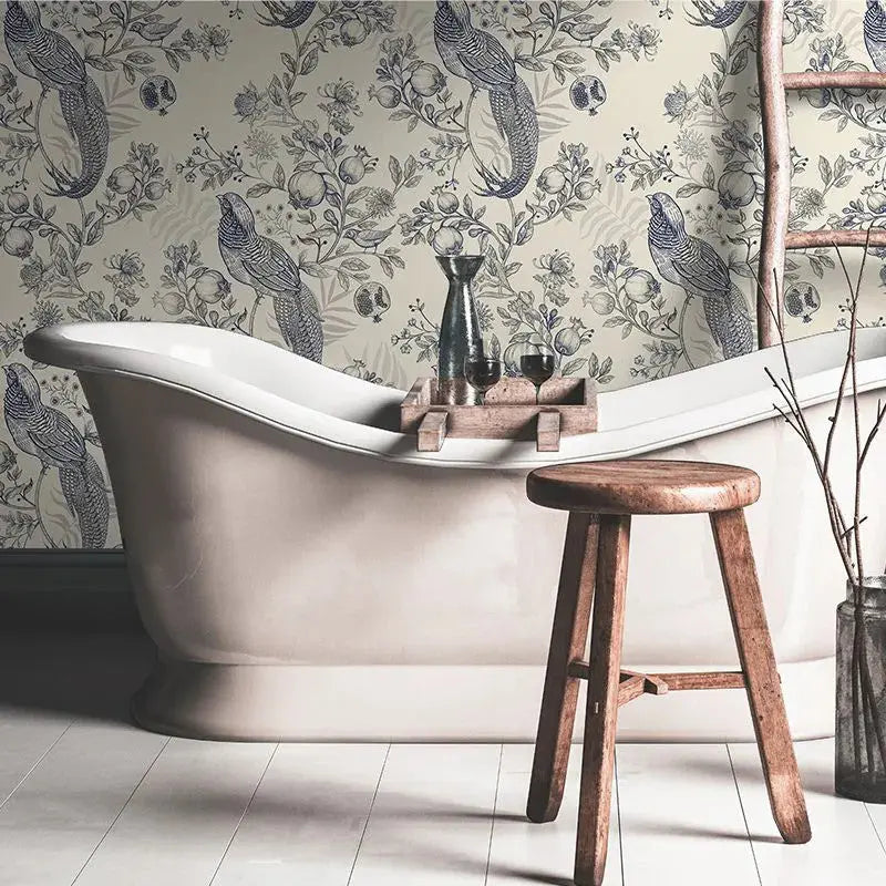 Pomegranate Garden In Cobalt Wallpaper Vladila