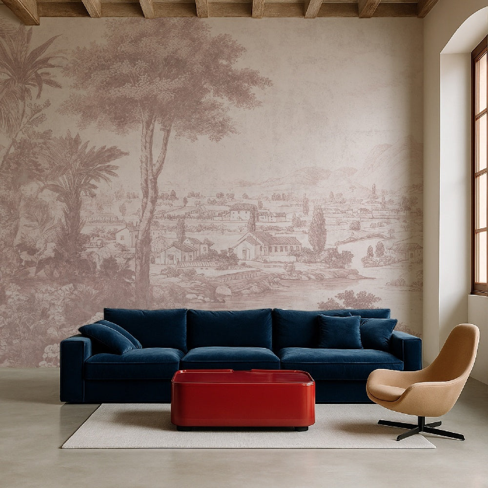 Tapet Imperial Palms rose WallCreatives