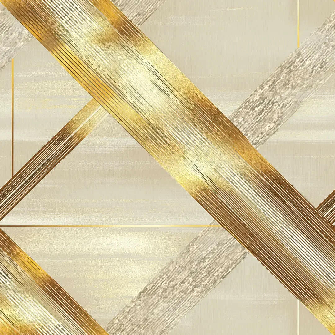 Gilded Pathways Abstract Wallpaper - WallCreatives