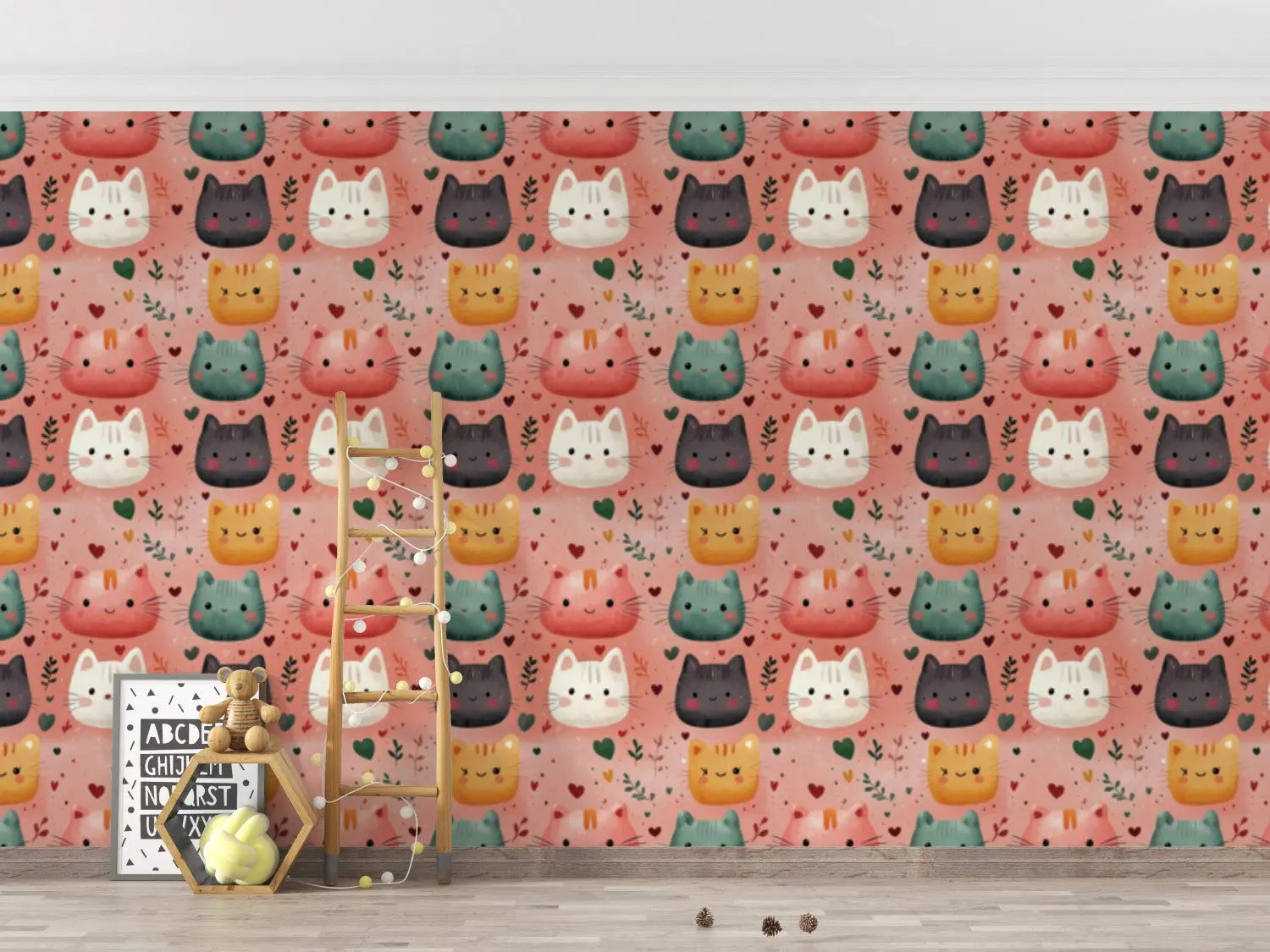 Cuddly Cats Whimsical Wallpaper WallCreatives