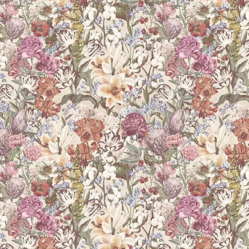 Primavera Pastel Flowers (Cream) Wallpaper Vladila