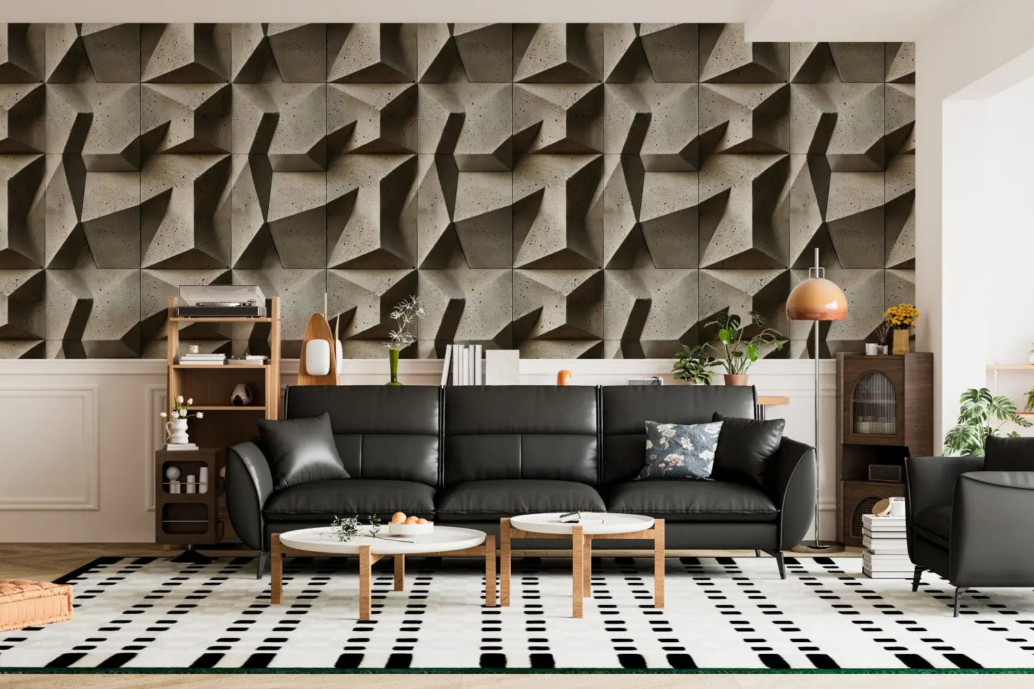 Sculpted Brutalist Concrete Forms WallCreatives