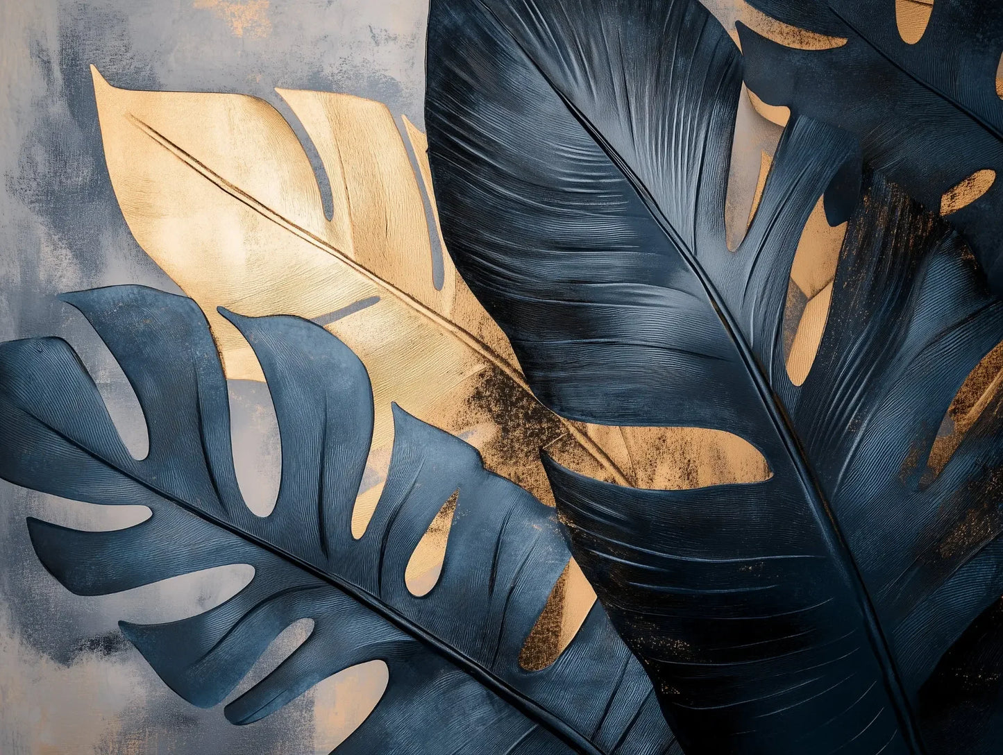 midnight gold leaf relief - wallcreatives