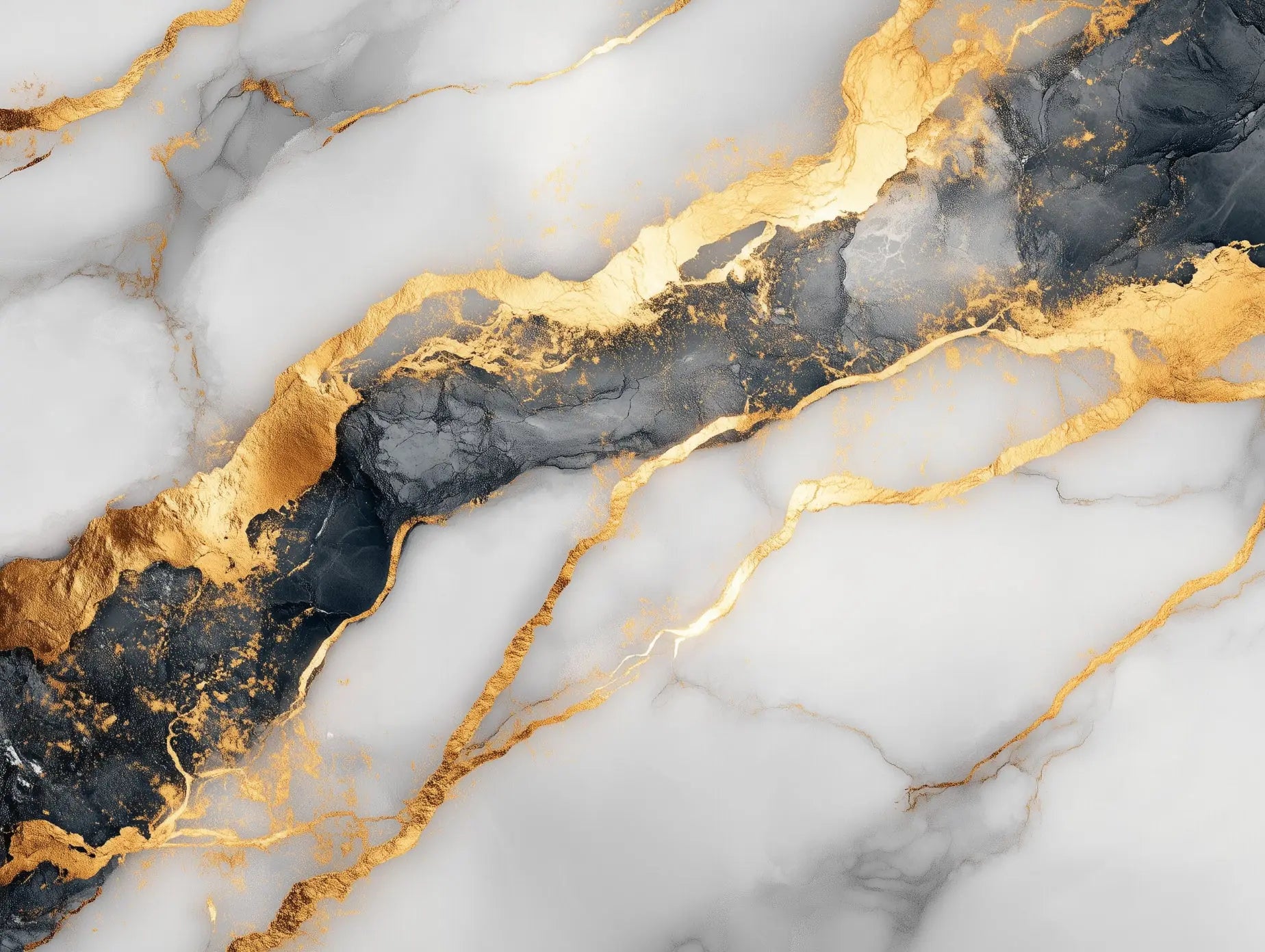 Golden Rift Flowing Marble - WallCreatives