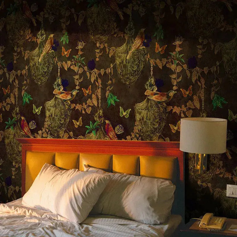 Majestic Memoir Black silk Wallpaper Vladila