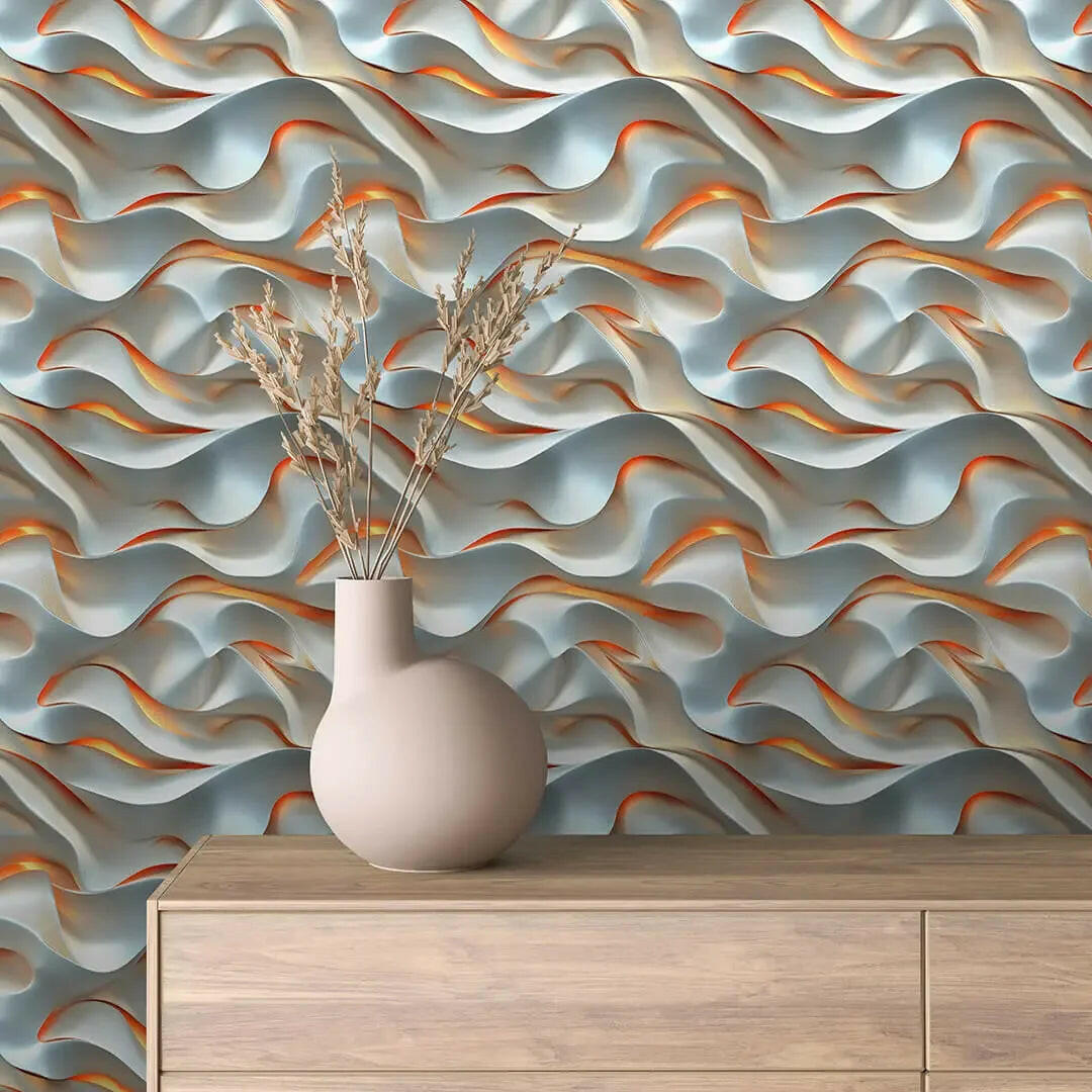 Molten Pearl and Amber Flow - WallCreatives