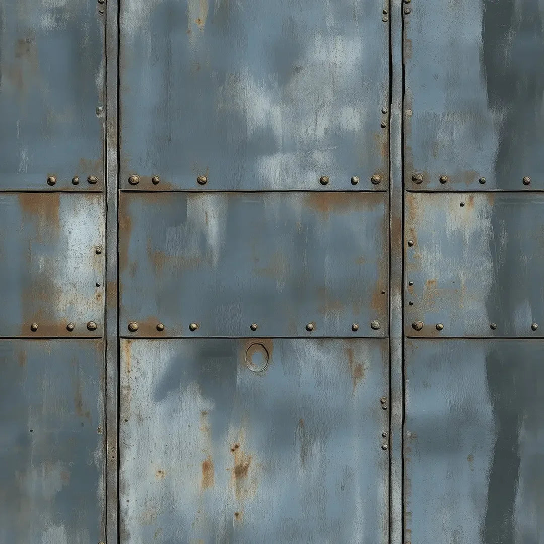 Weathered Blue Steel Panels - WallCreatives