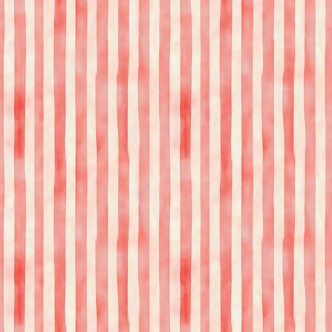 Coral Watercolor Stripe Wallpaper - WallCreatives