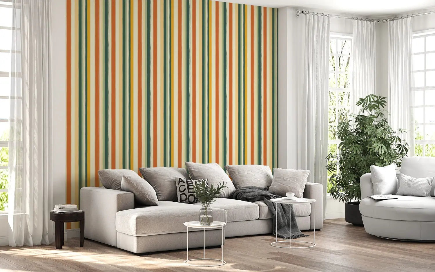 Sunset Canyon Stripe WallCreatives