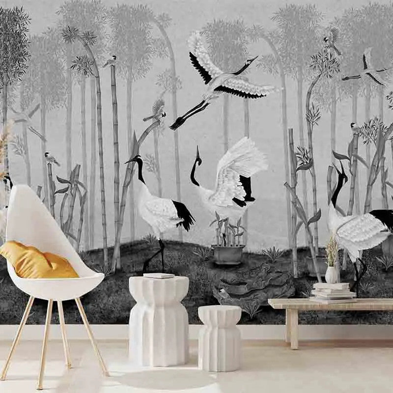 Red Crown Sanctuary in Monochrome Wallpaper Vladila