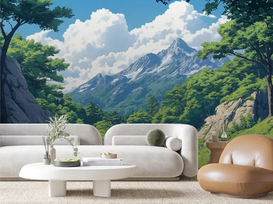 Serene Mountain River Valley - WallCreatives