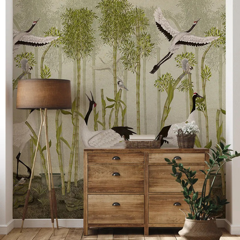Red Crown Sanctuary in Olive Wallpaper Vladila