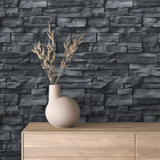 Charcoal Ledge Stone Wall - WallCreatives