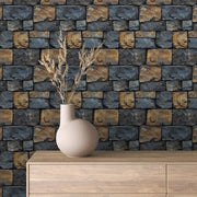 Cobalt & Clay Stacked Stone - WallCreatives