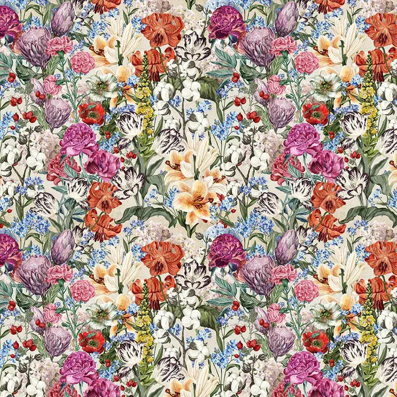 Primavera Flowers (Cream) Wallpaper Vladila