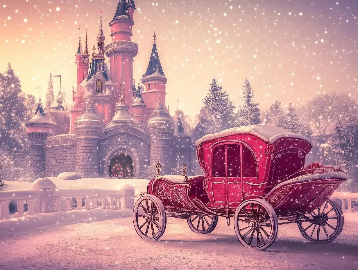 enchanting fairy-tale castle wallpaper design