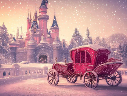 enchanting fairy-tale castle wallpaper design