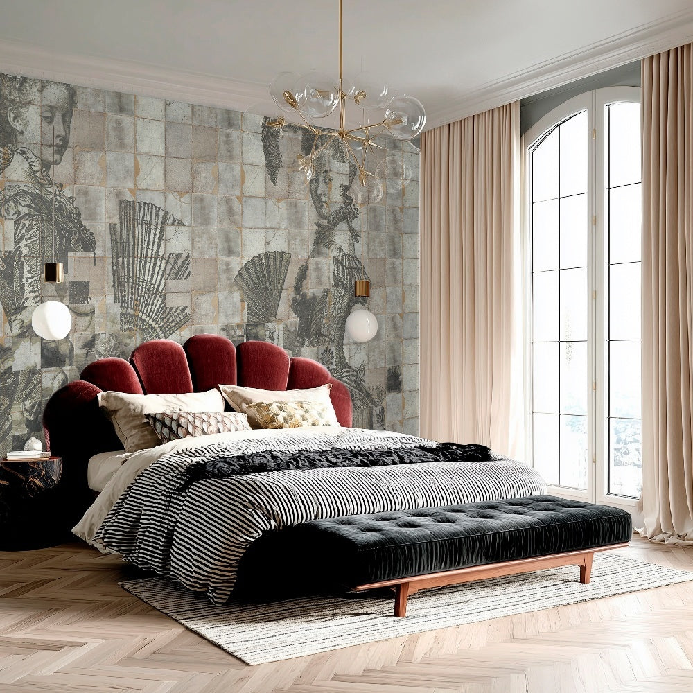Tapet Shattered Dames cream WallCreatives