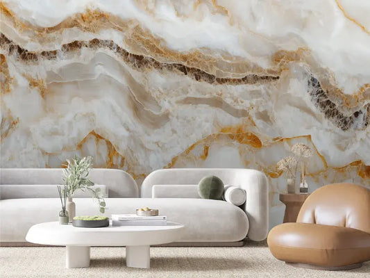 Golden Onyx Cascade Mural - WallCreatives
