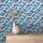 Whispering Azure Coral Waves - WallCreatives