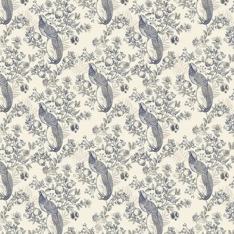Pomegranate Garden In Cobalt Wallpaper Vladila