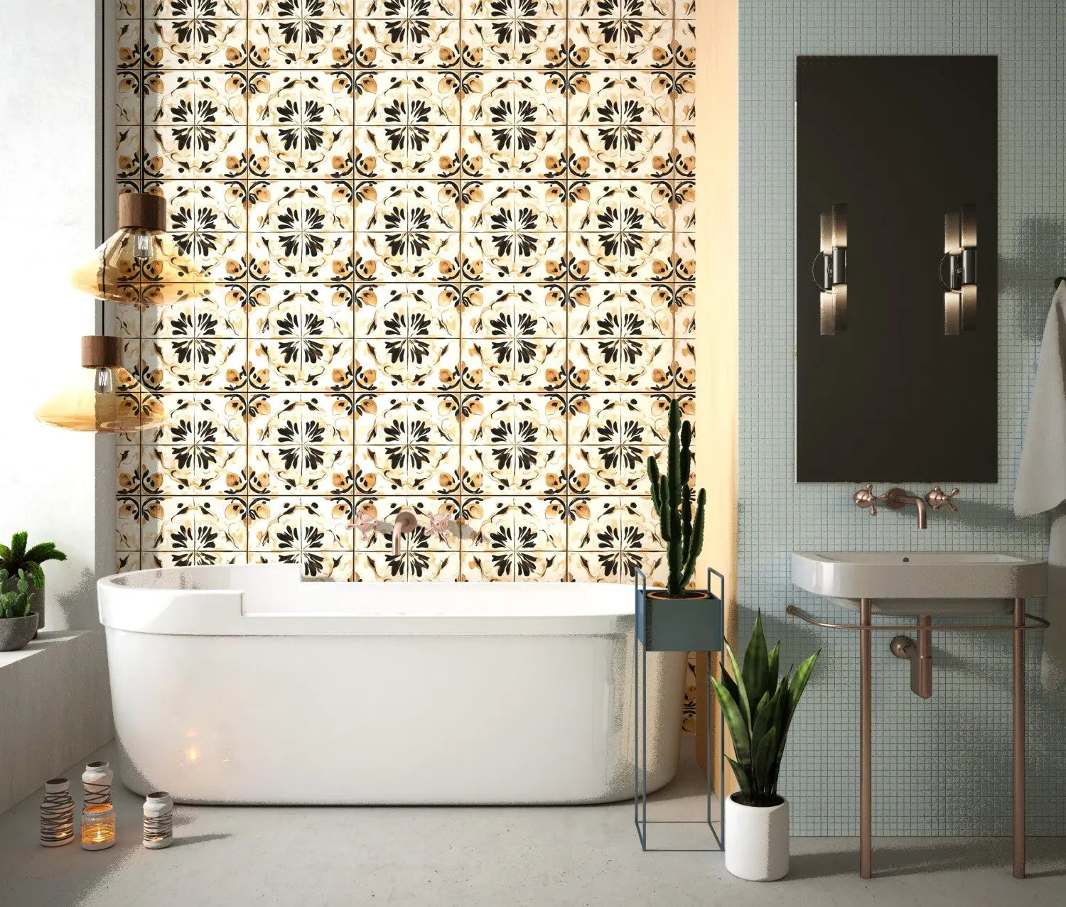 Siena Sunburst Artisan Tile WallCreatives