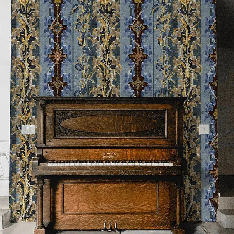 Missy's Gardens Bleu Wallpaper Vladila