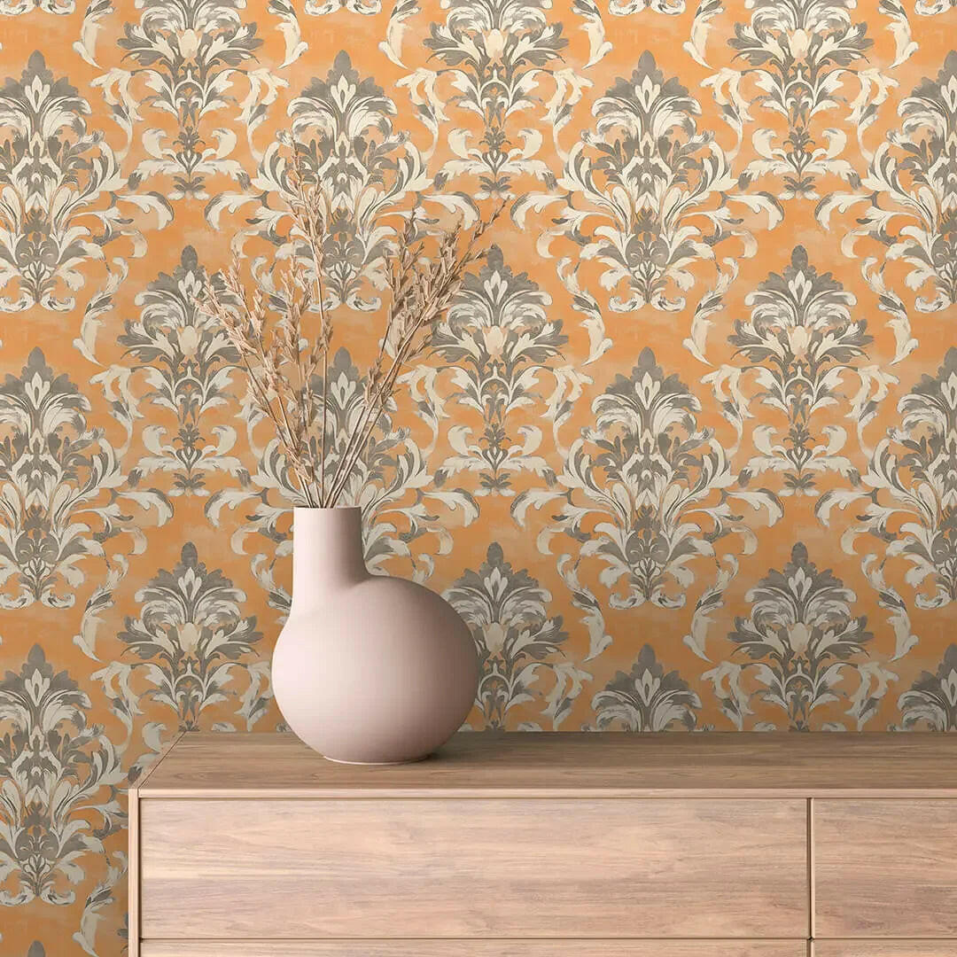 Weathered Siena Damask - WallCreatives