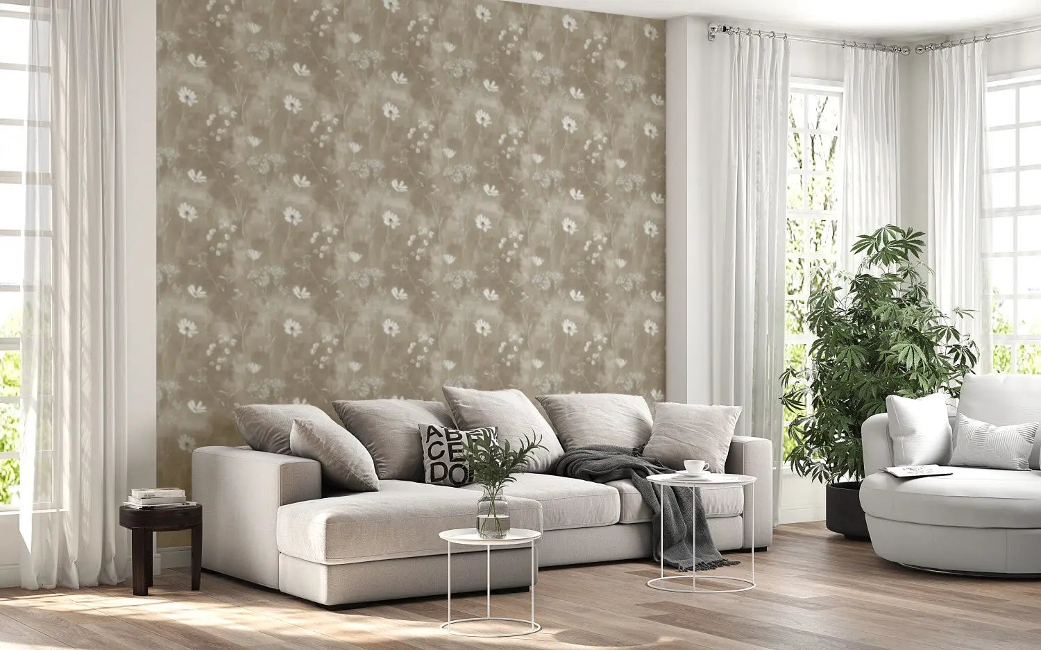 Ethereal Garden in Taupe WallCreatives
